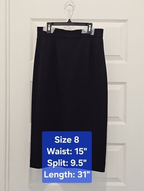 Liz Claiborne Black Pencil Skirt - Sleek Workwear | Size 8 | EUC